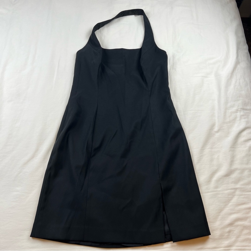 VTG Y2K Cache Black Halter Mini Sheath Cocktail Party Evening Dress Sz 10 NWT